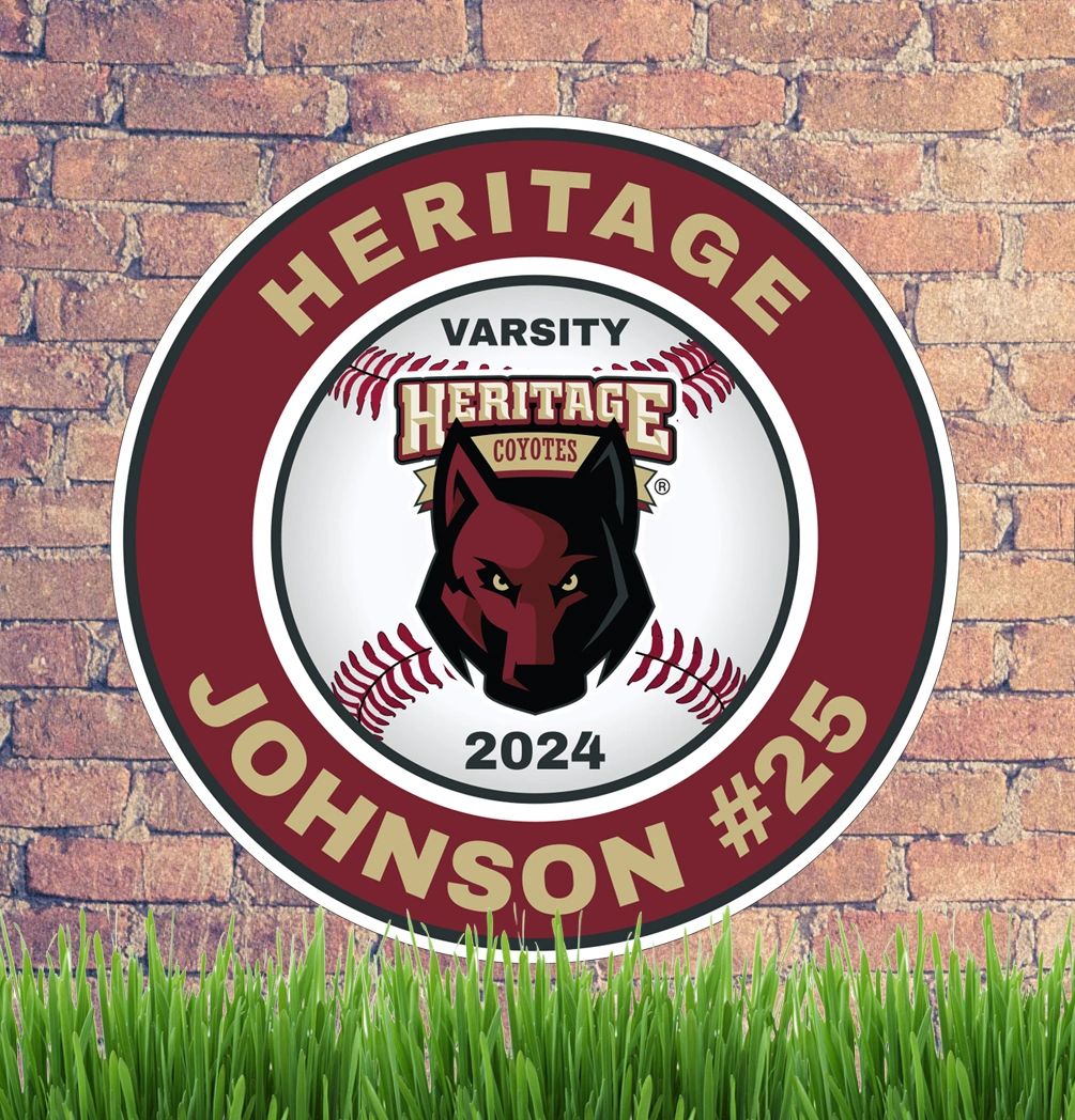 Heritage Baseball yard sign personalized